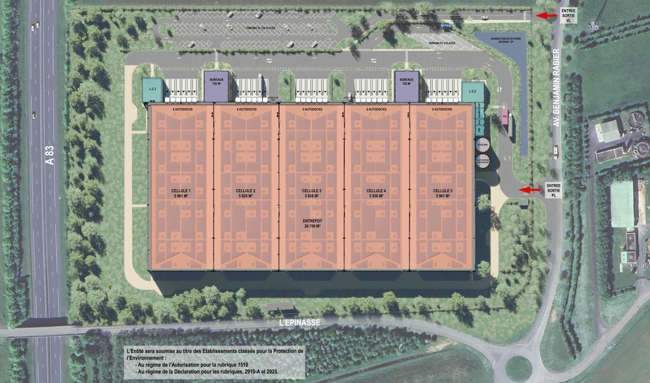 Entrepôt Classe A Sainte-Hermine 31755m² Location Entrepôt Classe A Sainte-Hermine Vendée OLLOG2118016 1